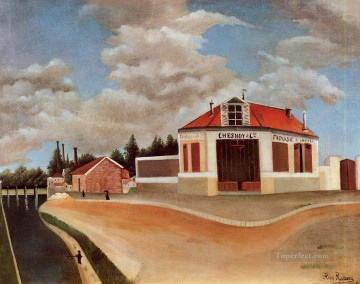 post impressionist Painting - the chair factory at alfortville 1 Henri Rousseau Post Impressionism Naive Primitivism